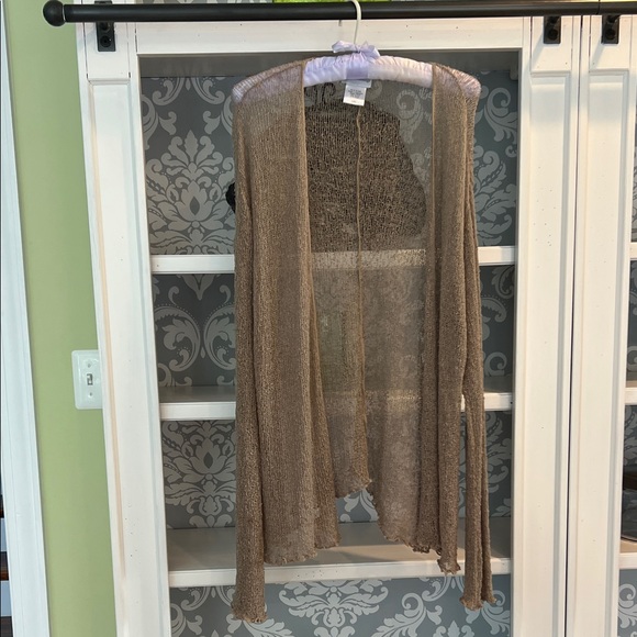 Soft Surroundings Sheer taupe Cardigan Wrap - Picture 1 of 1